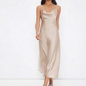 SHEIN Cream Satin Dress